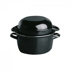APS hrnec na mušle servírovací pr. 18 cm pro 1 kg mušlí smalt černý