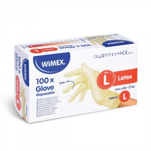rukavice velikost M 100 ks latexové bílé, nepudrované
