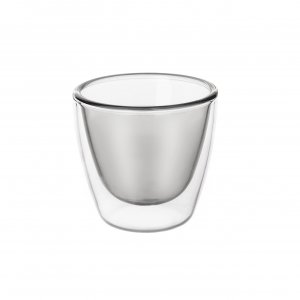 Dvoustěnná sklenice DOUBLE espresso 0,11 l, šedá, sada 2ks