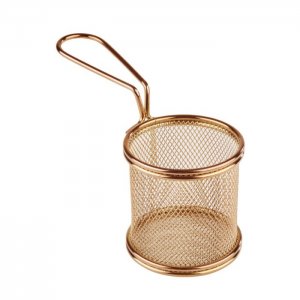 APS Servírovací košíček kovový, měď, prům. 8 cm, v 7,5 cm