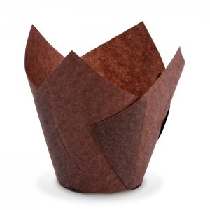 Cukrářské košíčky tulipán 85 x 50 mm /100ks, hnědé