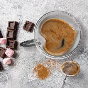 Dvoustěnný hrnek DOUBLE srdce 0,33 l šedý, sada 2ks