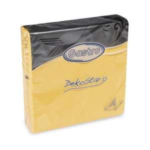 Papírové ubrousky 40x40/40 DekoStar žluté