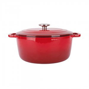 Litinový hrnec s poklicí FONTESTIC traditional red, 28 x 13 cm