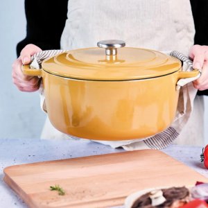 Litinový hrnec s poklicí FONTESTIC amber gold, 20 cm x 10,5 cm, 2,7 l
