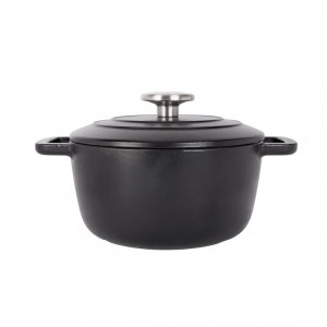 Litinový hrnec s poklicí FONTESTIC black, 20 cm x 10,5 cm, 2,7 l