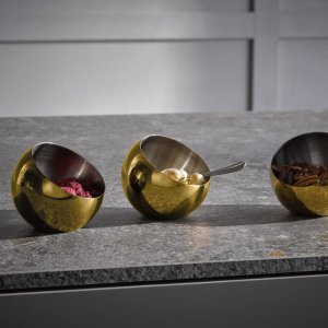 Miska SPHERE 8 cm zlatá 3 ks