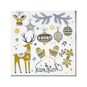 ubrousky 3-vrstvé, 33 x 33 cm 20ks vánoční motivy