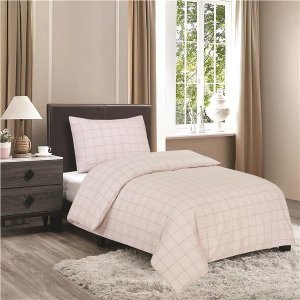 Ložní souprava TREND - okrové káro, 140 x 200 + 70 x 90 cm