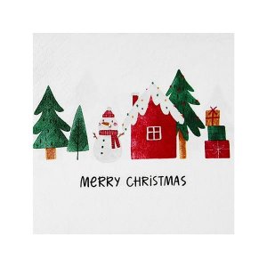 ubrousky 3-vrstvé, 33 x 33 cm 20ks vánoční motiv se sněhulákem