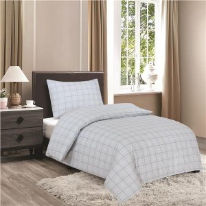 Ložní souprava TREND - světle  modrá kostka, 140 x 200 + 70 x 90 cm