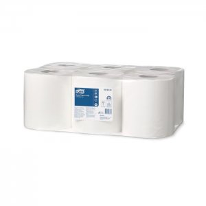 Tork Papírová role s vnitřním odvíjením, 450 útržků, 2vrstvá, 148 m, bílá