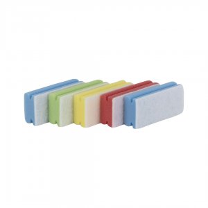 Houba na teflonové nádobí, velká tvarovaná, bílý pad,15 x 7 x 4,5 cm, 5 ks