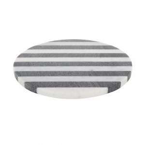 Playground Playground podnos kulatý pruhovaný pr.22 cm mramor