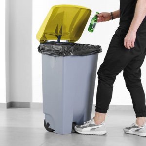 APS Víko k nádobě na odpadky s pedálem žluté