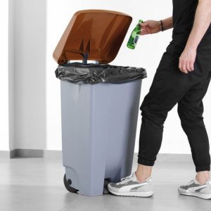 APS Víko k nádobě na odpadky s pedálem  hnědé  (873458)