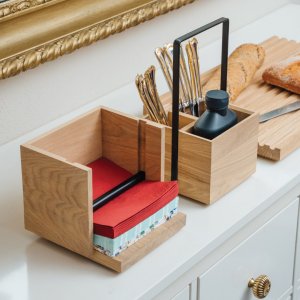 APS Stojánek na ubrousky VALO 19x19x16 cm dřevěný