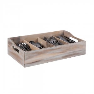 APS Box na příbory VINTAGE WHITE, dřevěný