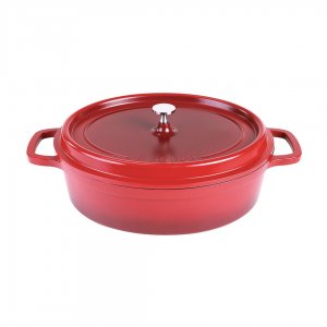 Contacto Hrnec s poklicí ovál AluChef 35 cm x 29 cm / červený