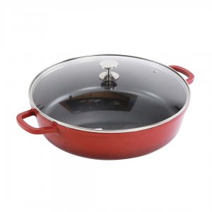 Contacto Pánev kulatá se skleněnou poklicí AluChef 32 cm / červená