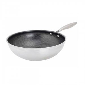 Pánev wok 28 cm nerez s nepřilnavým povrchem HEXAPRO