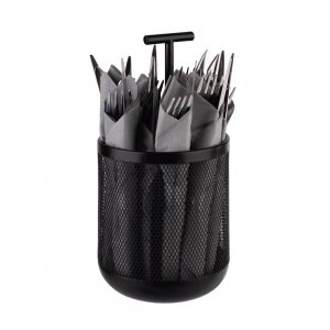 APS zásobník na příbory DART 12x12cm v 25cm kovový černý