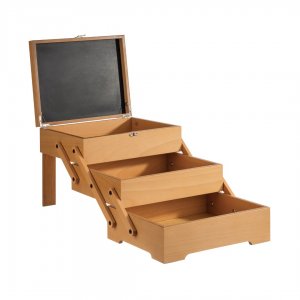 APS Box bufetový SEWING BASKET, 36x 29, v. 28cm, rozkládací dřevěný