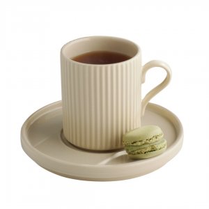 APS Hrnek THE GRID, porcelán, béžová pr. 7,5 cm, v. 9,5 cm, 240 ml
