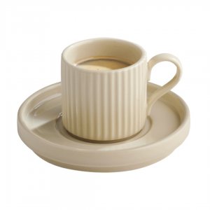 APS Podšálek THE GRID, porcelán, béžová pr. 16 cm, v. 2 cm