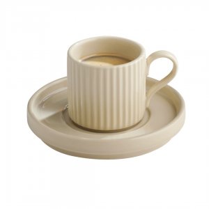 APS Podšálek THE GRID, porcelán, béžová pr. 12,5 cm, v. 2 cm