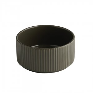 APS Miska THE GRID, porcelán, hnědá pr. 12,5 cm, v. 6 cm, 350 ml
