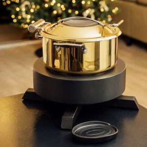 APS chafing dish ORBIT pr.30,5 cm, v. 17,5 cm, 4 l, zlatá