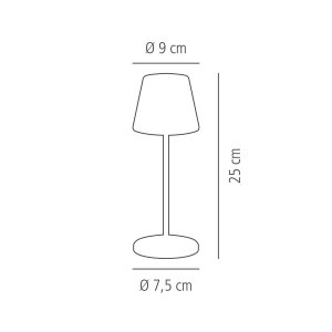 APS lampa stolní MERLE MINI, kov, bílá, pr. 9 cm, v. 25 cm