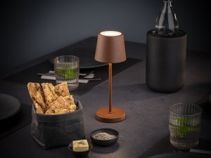 APS lampa stolní MERLE MINI, kov, hnědá, pr. 9 cm, v. 25 cm