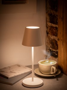 APS lampa stolní MERLE, kov, bílá, pr. 11 cm, v. 30,5 cm
