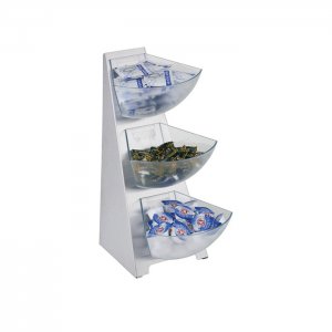 APS stojan MULTI RACK 3-patrový 19,5 x 28 cm, v. 41 cm, nerez