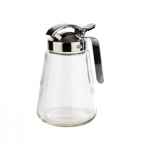 APS dávkovač na smetanu pr. 8,5 cm výška 13,5 cm 300 ml sklo, víčko nerez