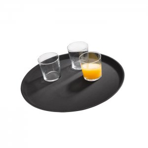 podnos Gastro kulatý 35.5cm protiskluz černý APS