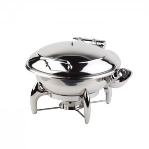 APS Chafing dish GLOBE, 51,5 x 50 cm, výška 33 cm, víko nerez/sklo