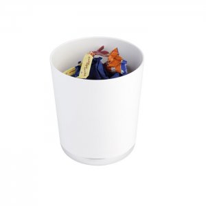 APS zásobník na příbory/koš na odpadky stolní, SAN, bílá, matný povrch, pr. 13 cm, v. 15 cm
