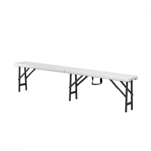 SARO lavice skládací SIESTA, 183x30x44cm, bílý polyethylen