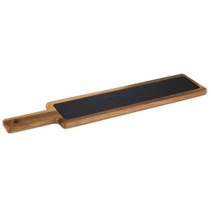 prkno servírovací 43x12 cm dřevo + břidlice APS