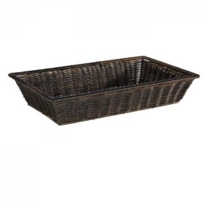 APS košík SUPERSTRONG, GN 1/1 53x32,5 cm v. 10 cm polyratan hnědočerný