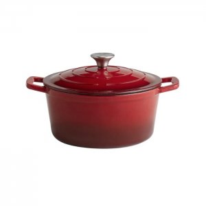 APS Litinový hrnec s poklicí 5 STARS, průměr 25 cm, 4 l, červený
