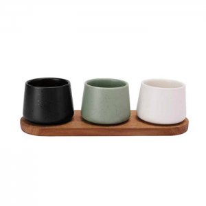 BITES APERO set 4 ks - podnos 30x10,5 cm + 3x miska 9,5 cm, výška 7 cm