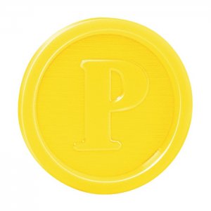 žeton žlutý pr. 23mm PS 100 ks