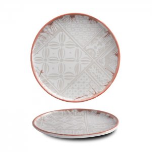 G. Benedikt Mělký talíř OPTIMO, 26 cm, dekor Mosaic red rim