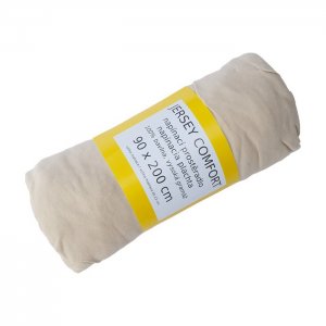 Prostěradlo JERSEY COMFORT,  90 x 200 x 22 cm, béžové, s gumou, 180g/m2, 100% bavlna