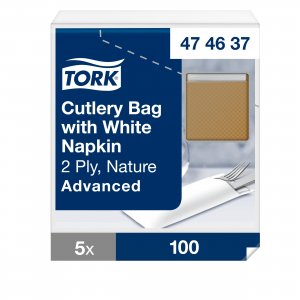 Tork Kapsa na příbory natural + ubrousek bílý 2 vr. karton 500 ks