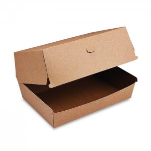 box na hamburger Plus hnědý 19,5x13,5x10cm nepromastitelný 50ks